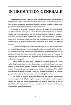 La modelisation en usinage : etude comparative