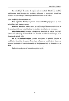 La modelisation en usinage : etude comparative