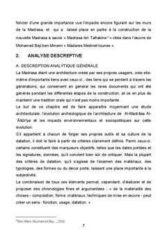L'histoire architecturale de Al-Madrasa Al-?? ?r?ya