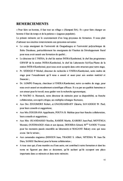 Technologies de gestion de la fertilité des sols - Impact agronomique
