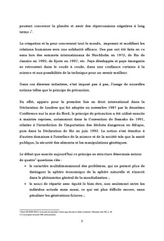 Le principe de précaution en Droit International de l'environnement