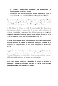 Le principe de précaution en Droit International de l'environnement