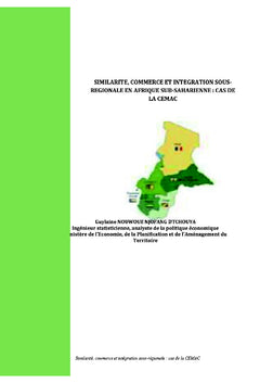 Similarite, commerce et integration sous-regionale en Afrique Centrale