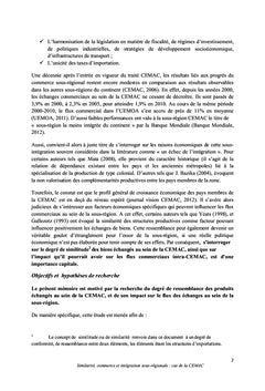Similarite, commerce et integration sous-regionale en Afrique Centrale