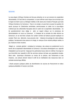 Cooperation Decentralisee au Cameroun