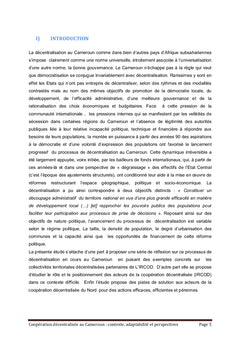 Cooperation Decentralisee au Cameroun