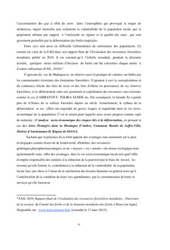 Analyse socio-economique des risques lies A la deforestation