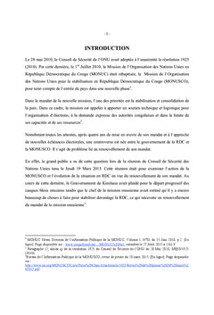 Impact du mandat de la MONUSCO sur la realisation des droits de l'homme