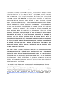 Impact du mandat de la MONUSCO sur la realisation des droits de l'homme