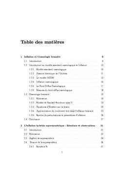 Contraintes oBSErvationnelles sur les modeles d'inflation cosmique