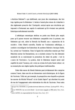 Romantisme et liberte dans la presse periodique (1815-1830)