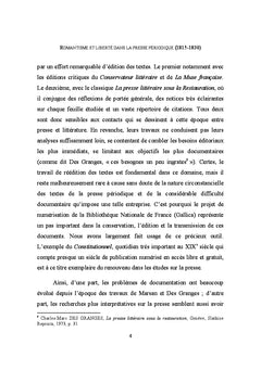 Romantisme et liberte dans la presse periodique (1815-1830)
