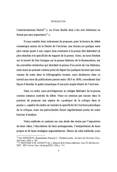 Romantisme et liberte dans la presse periodique (1815-1830)