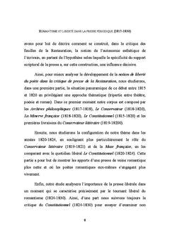 Romantisme et liberte dans la presse periodique (1815-1830)