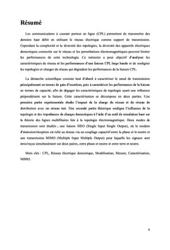 Impact de la topologie du reseau sur les performance d'un canal CPL
