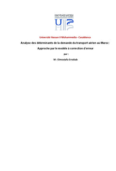 Analyse des determinants de la demande du transport aerien au Maroc