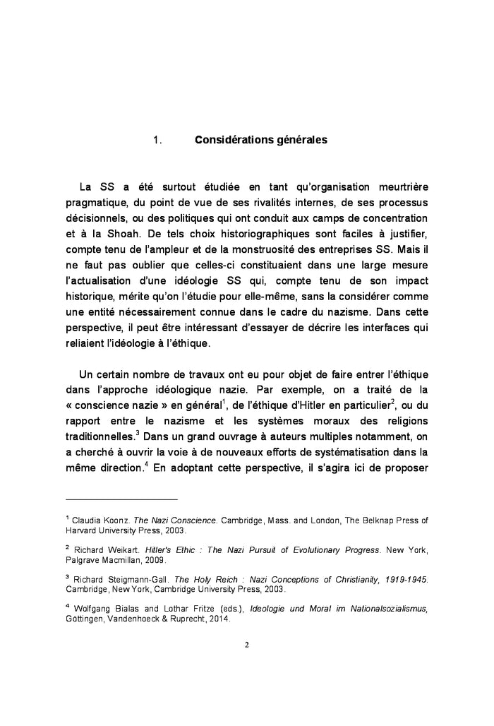 L'ideologie SS: les fondements theoriques de la Shoah