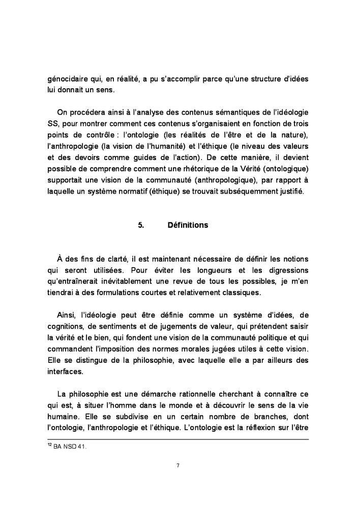 L'ideologie SS: les fondements theoriques de la Shoah