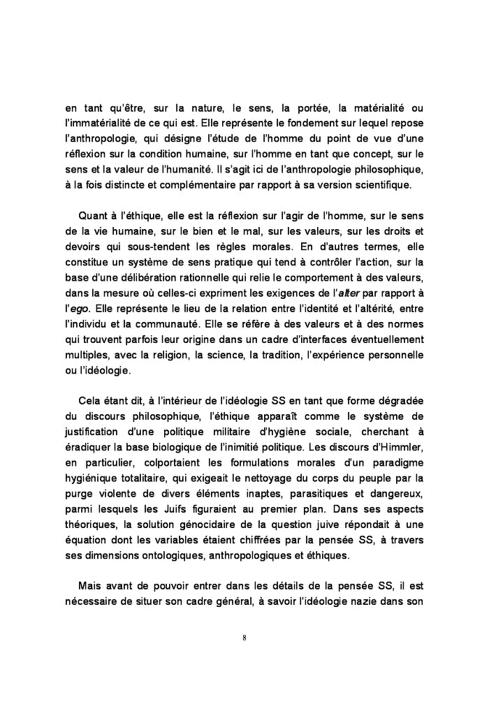 L'ideologie SS: les fondements theoriques de la Shoah