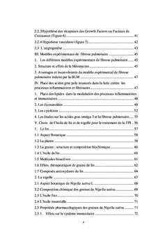 Effets des huiles de lin et de nigelle sur la fibrose pulmonaire