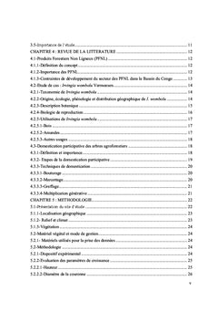 Evaluation des paramètres de croissance de l'essai de Irvingia wombolu