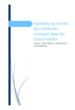 Aptitude au travail des médecins exerçant dans les zones rurales