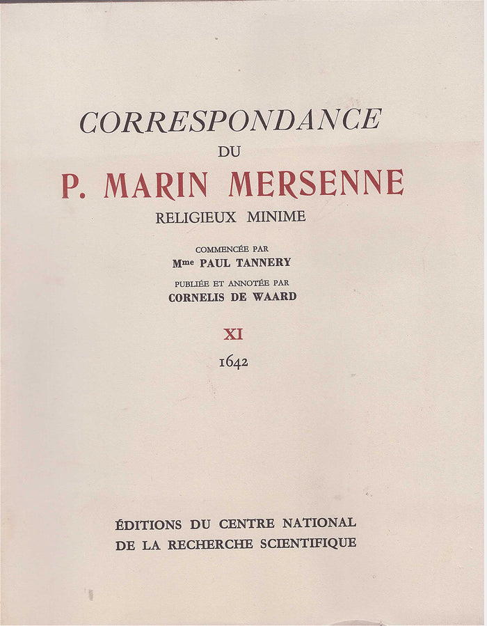 Correspondance du Père Marin Mersenne