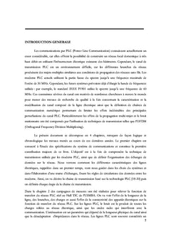 Etude analytique et experimentale du reseau PLC