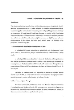 Etude analytique et experimentale du reseau PLC