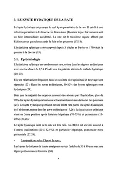 Les Lesions kystiques de la rate