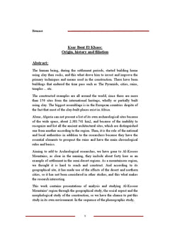 Ksar de Bent el Khass: Origine, histoire et filiation