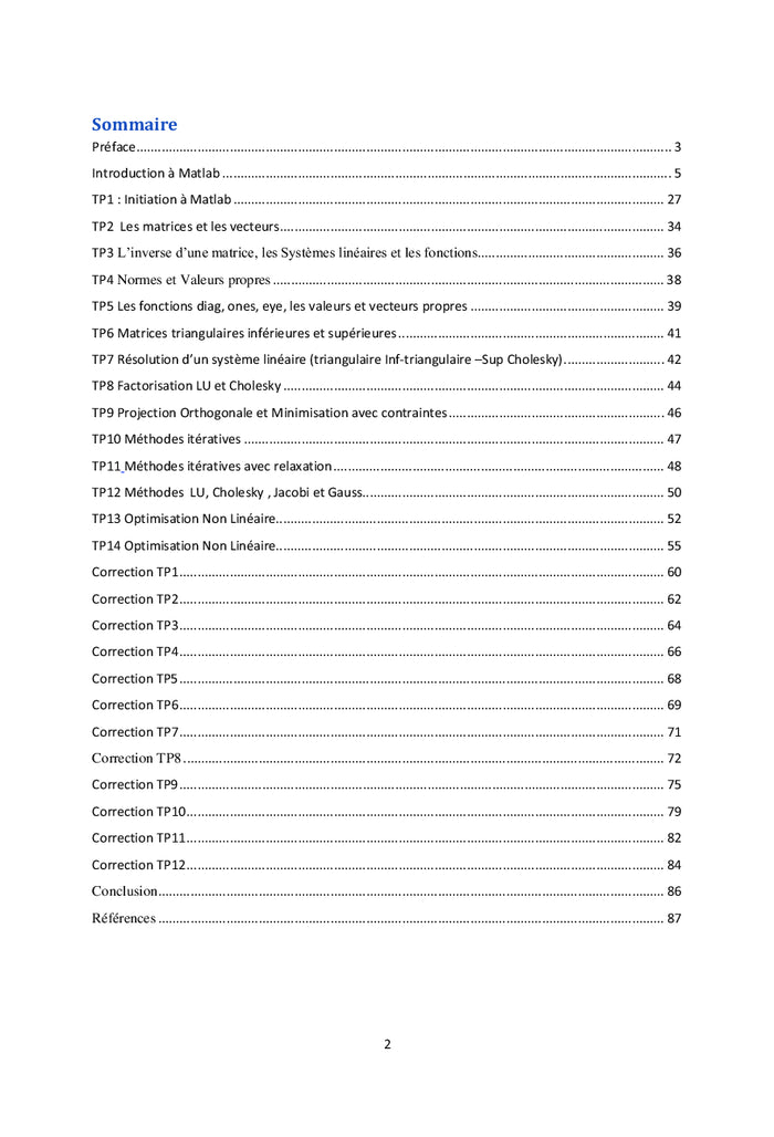 Atelier Maths exercices corriges et illustrations en MATLAB