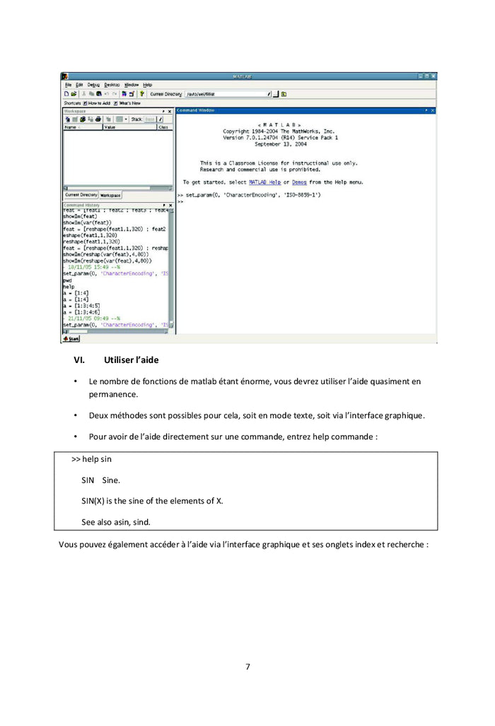 Atelier Maths exercices corriges et illustrations en MATLAB