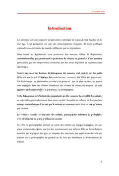 La protection des mineurs contre la cyberpedopornographie