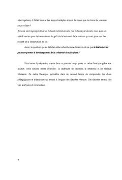 Le developpement de la creativite de l'enfant par la litterature