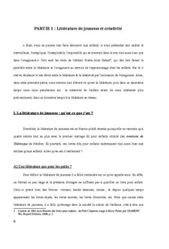 Le developpement de la creativite de l'enfant par la litterature