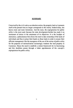 L'Utilite Publique et La Propriete Fonciere au Cameroun