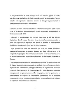 Perception des communautes sur les industries extractives