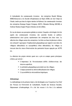 Perception des communautes sur les industries extractives