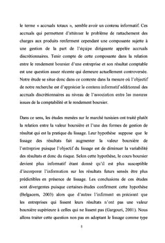 Le role des accruals discretionnaires dans la valorisation boursiere