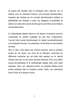 Le role des accruals discretionnaires dans la valorisation boursiere