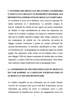 Le role des accruals discretionnaires dans la valorisation boursiere
