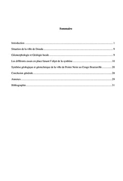 Geologie et geotechnique de Douala et Pointe Noire