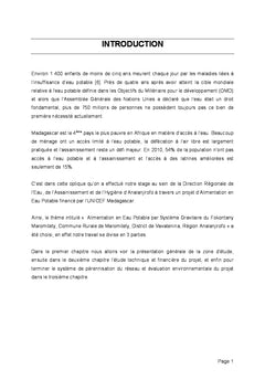 Alimentation en eau potable du Fokontany Maromitety