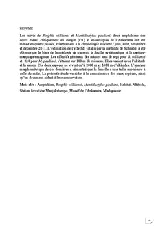 Biologie et écologie de deux espèces d'amphibiens