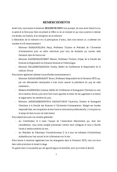 Contribution A l'elaboration d'un plan de gestion des ressources