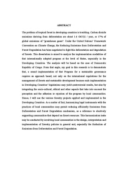 Implantation du ReDD+ et participation locale dans les pays du Sud
