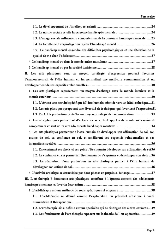 Une experience d'art-therapie A dominante arts plastiques