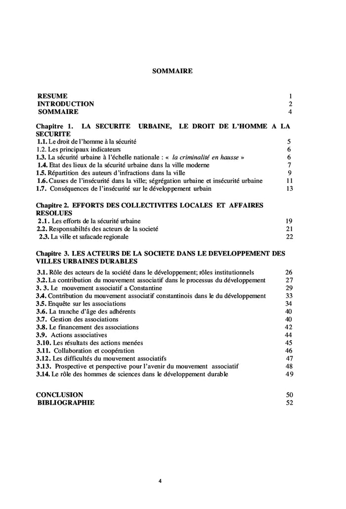 La sécurité des villes urbaines