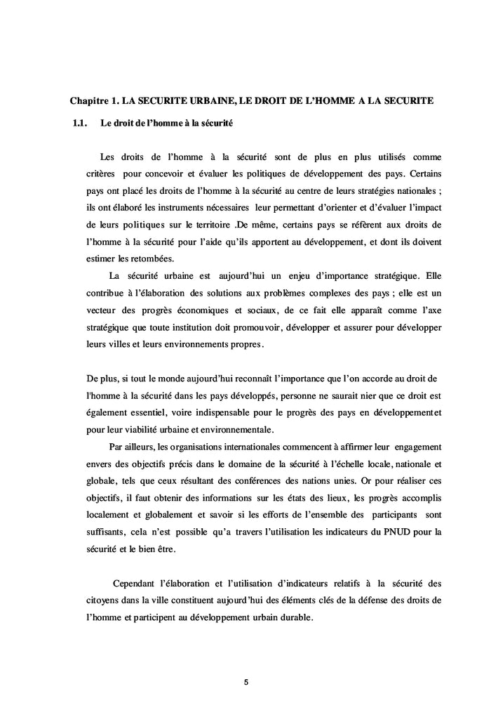La sécurité des villes urbaines